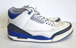 Nike Air Jordan 3 Retro Racer Blue CT8532‑145 Men Shoe Size 9 White Cement Grey